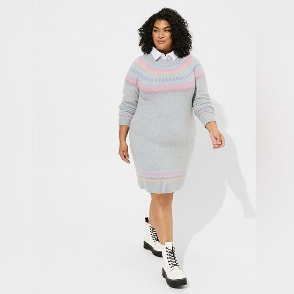 Torrid Mini Vegan Cashmere Mock Neck Sweater Dress Size 4 4X - Picture 6 of 11